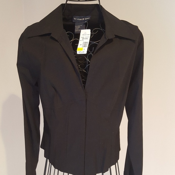 Tristan & Iseut black long sleeve blouse - Picture 1 of 7
